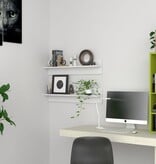 VidaXL Wandschappen 2 st 80x11,5x18 cm bewerkt hout wit