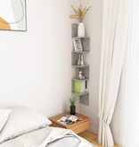 VidaXL Hoekwandschap 20x20x127,5 cm bewerkt hout betongrijs