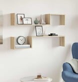 VidaXL Wandschappen 2 st 100x15x20 cm spaanplaat sonoma eikenkleurig