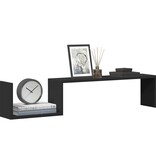 VidaXL Wandschappen 2 st 100x15x20 cm spaanplaat zwart