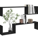 VidaXL Wandschappen 2 st 100x15x20 cm spaanplaat zwart