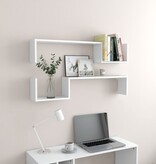 VidaXL Wandschappen 2 st 100x15x20 cm bewerkt hout wit