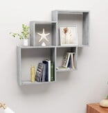 VidaXL Wandschap kubus 80x15x78,5 cm spaanplaat betongrijs