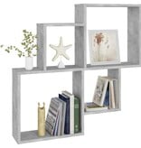 VidaXL Wandschap kubus 80x15x78,5 cm spaanplaat betongrijs