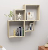 VidaXL Wandschap kubus 80x15x78,5 cm spaanplaat sonoma eiken