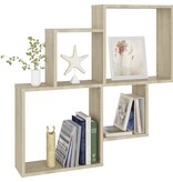 VidaXL Wandschap kubus 80x15x78,5 cm spaanplaat sonoma eiken