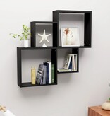 VidaXL Wandschap kubus 80x15x78,5 cm bewerkt hout zwart