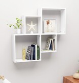 VidaXL Wandschap kubus 80x15x78,5 cm bewerkt hout wit