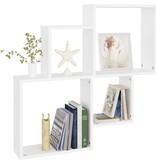 VidaXL Wandschap kubus 80x15x78,5 cm bewerkt hout wit