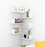 VidaXL Hoekwandschappen 2 st 40x40x50 cm bewerkt hout hoogglans wit