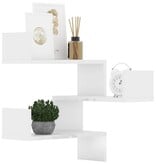 VidaXL Hoekwandschappen 2 st 40x40x50 cm bewerkt hout hoogglans wit
