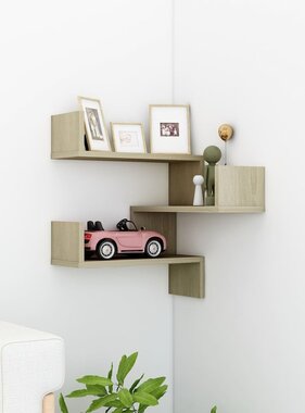 VidaXL Hoekwandschap 40x40x50 cm bewerkt hout sonoma eikenkleurig