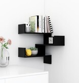 VidaXL Hoekwandschap 40x40x50 cm bewerkt hout zwart