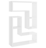 VidaXL Wandschappen 2 st 50x15x50 cm bewerkt hout hoogglans wit