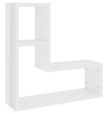 VidaXL Wandschappen 2 st 50x15x50 cm bewerkt hout hoogglans wit