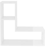 VidaXL Wandschappen 2 st 50x15x50 cm bewerkt hout hoogglans wit