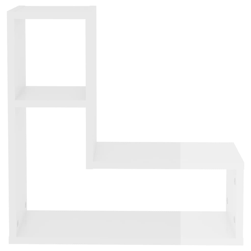 VidaXL Wandschappen 2 st 50x15x50 cm bewerkt hout hoogglans wit