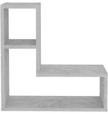 VidaXL Wandschappen 2 st 50x15x50 cm bewerkt hout betongrijs