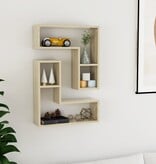 VidaXL Wandschappen 2 st 50x15x50 cm bewerkt hout sonoma eikenkleurig