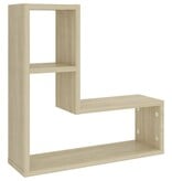 VidaXL Wandschappen 2 st 50x15x50 cm bewerkt hout sonoma eikenkleurig