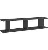 VidaXL Wandschappen 2 st 90x18x20 cm bewerkt hout hoogglans grijs
