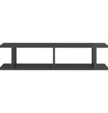 VidaXL Wandschappen 2 st 90x18x20 cm bewerkt hout hoogglans grijs