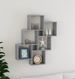 VidaXL Wandschap kubus 78x15x93 cm bewerkt hout betongrijs