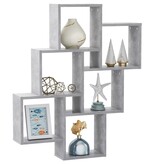 VidaXL Wandschap kubus 78x15x93 cm bewerkt hout betongrijs