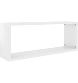 VidaXL Wandschappen kubus 2 st 60x15x23 cm spaanplaat hoogglans wit