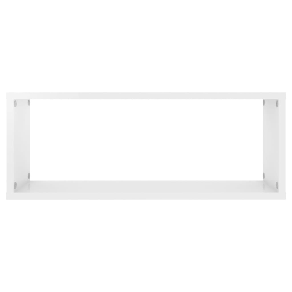 VidaXL Wandschappen kubus 2 st 60x15x23 cm spaanplaat hoogglans wit