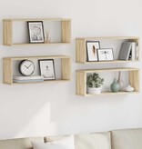 VidaXL Wandschappen kubus 4 st 60x15x23 cm bewerkt hout sonoma eiken