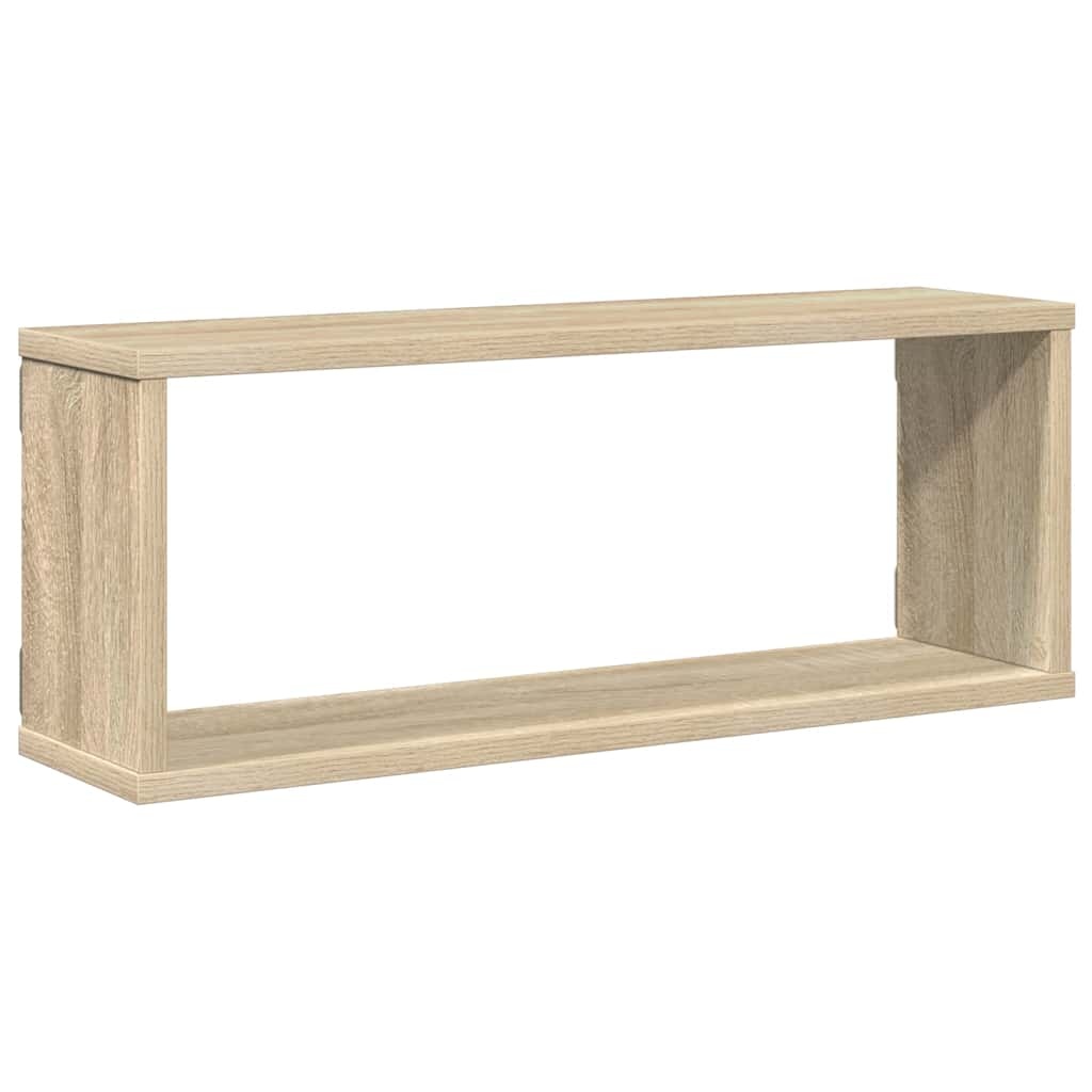 VidaXL Wandschappen kubus 4 st 60x15x23 cm bewerkt hout sonoma eiken