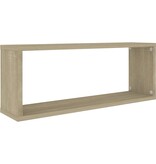 VidaXL Wandschappen kubus 2 st 60x15x23 cm spaanplaat sonoma eiken