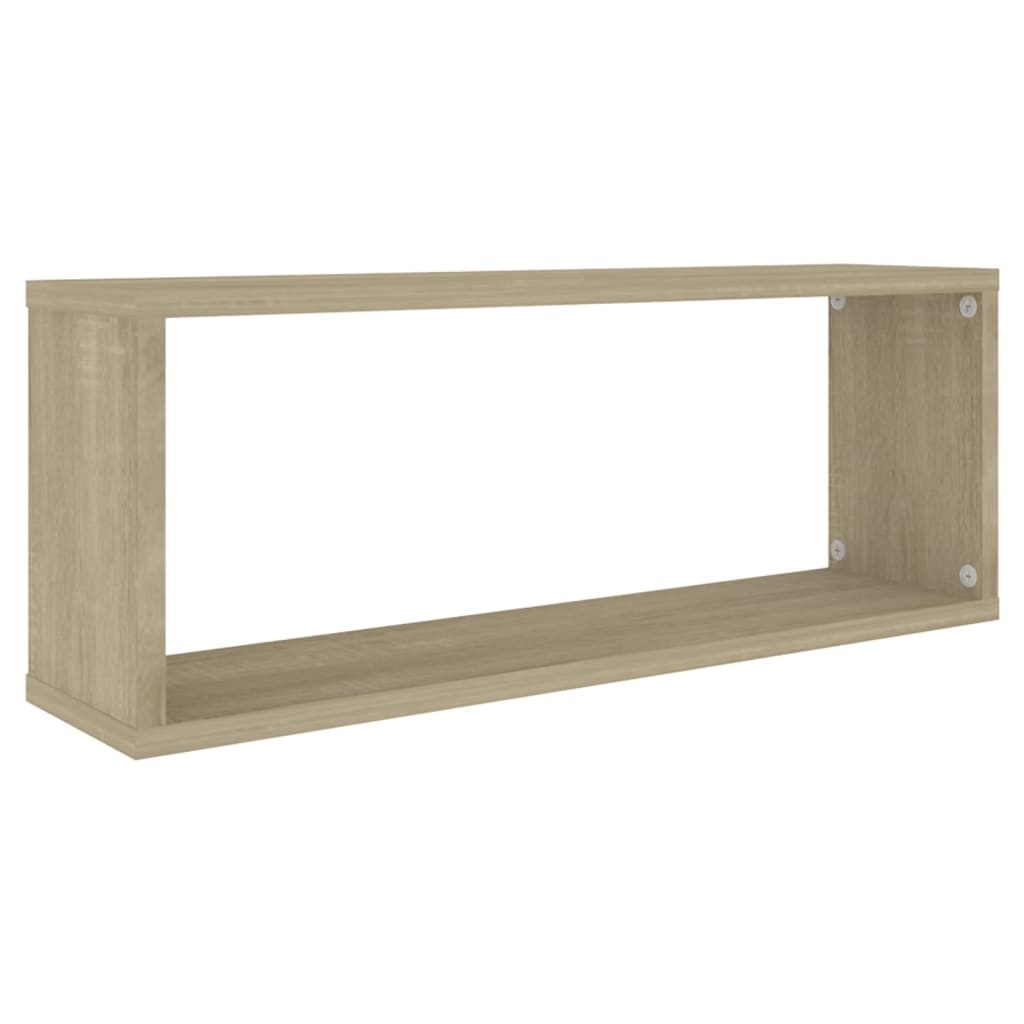 VidaXL Wandschappen kubus 2 st 60x15x23 cm spaanplaat sonoma eiken