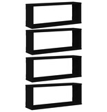 VidaXL Wandschappen kubus 4 st 60x15x23 cm bewerkt hout zwart