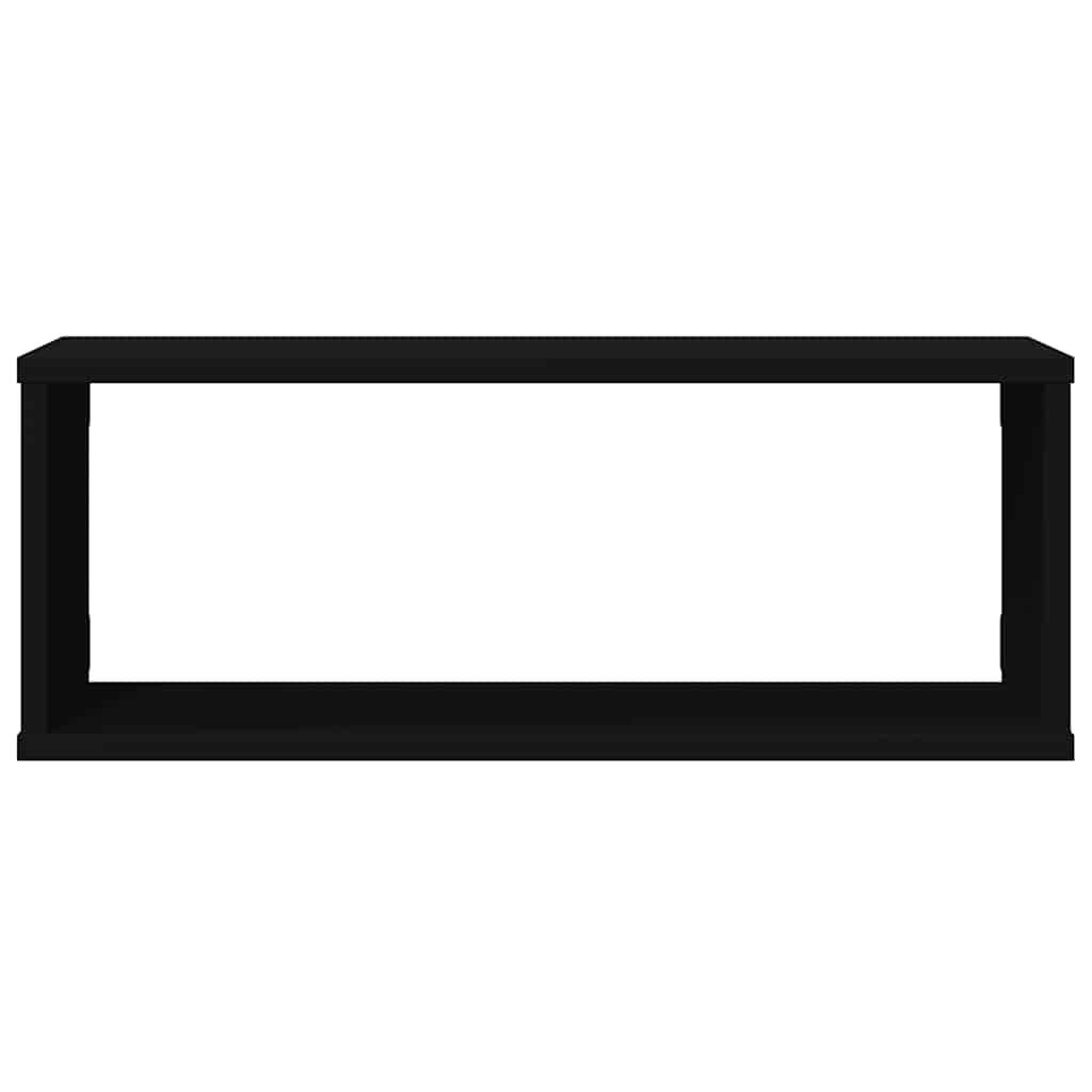VidaXL Wandschappen kubus 4 st 60x15x23 cm bewerkt hout zwart