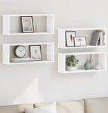 VidaXL Wandschappen kubus 4 st 60x15x23 cm spaanplaat wit