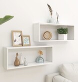 VidaXL Wandschappen kubus 2 st 60x15x23 cm spaanplaat wit