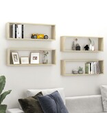 VidaXL Wandschappen kubus 4 st 80x15x26,5 cm bewerkt hout sonoma eiken