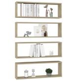 VidaXL Wandschappen kubus 4 st 80x15x26,5 cm bewerkt hout sonoma eiken