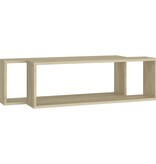 VidaXL Wandschappen kubus 2 st 80x15x26,5 cm spaanplaat sonoma eiken