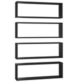 VidaXL Wandschappen kubus 4 st 80x15x26,5 cm bewerkt hout zwart