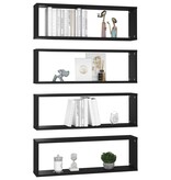 VidaXL Wandschappen kubus 4 st 80x15x26,5 cm bewerkt hout zwart