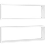VidaXL Wandschappen kubus 2 st 80x15x26,5 cm bewerkt hout wit