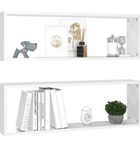 VidaXL Wandschappen kubus 2 st 80x15x26,5 cm bewerkt hout wit