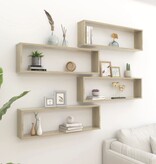 VidaXL Wandschappen kubus 4 st 100x15x30 cm bewerkt hout sonoma eiken