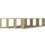 VidaXL Wandschappen kubus 4 st 100x15x30 cm bewerkt hout sonoma eiken