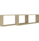 VidaXL Wandschappen kubus 2 st 100x15x30 cm bewerkt hout sonoma eiken