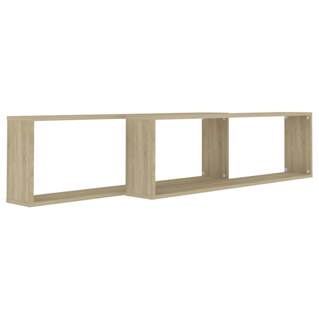VidaXL Wandschappen kubus 2 st 100x15x30 cm bewerkt hout sonoma eiken