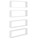 VidaXL Wandschappen kubus 4 st 100x15x30 cm bewerkt hout wit